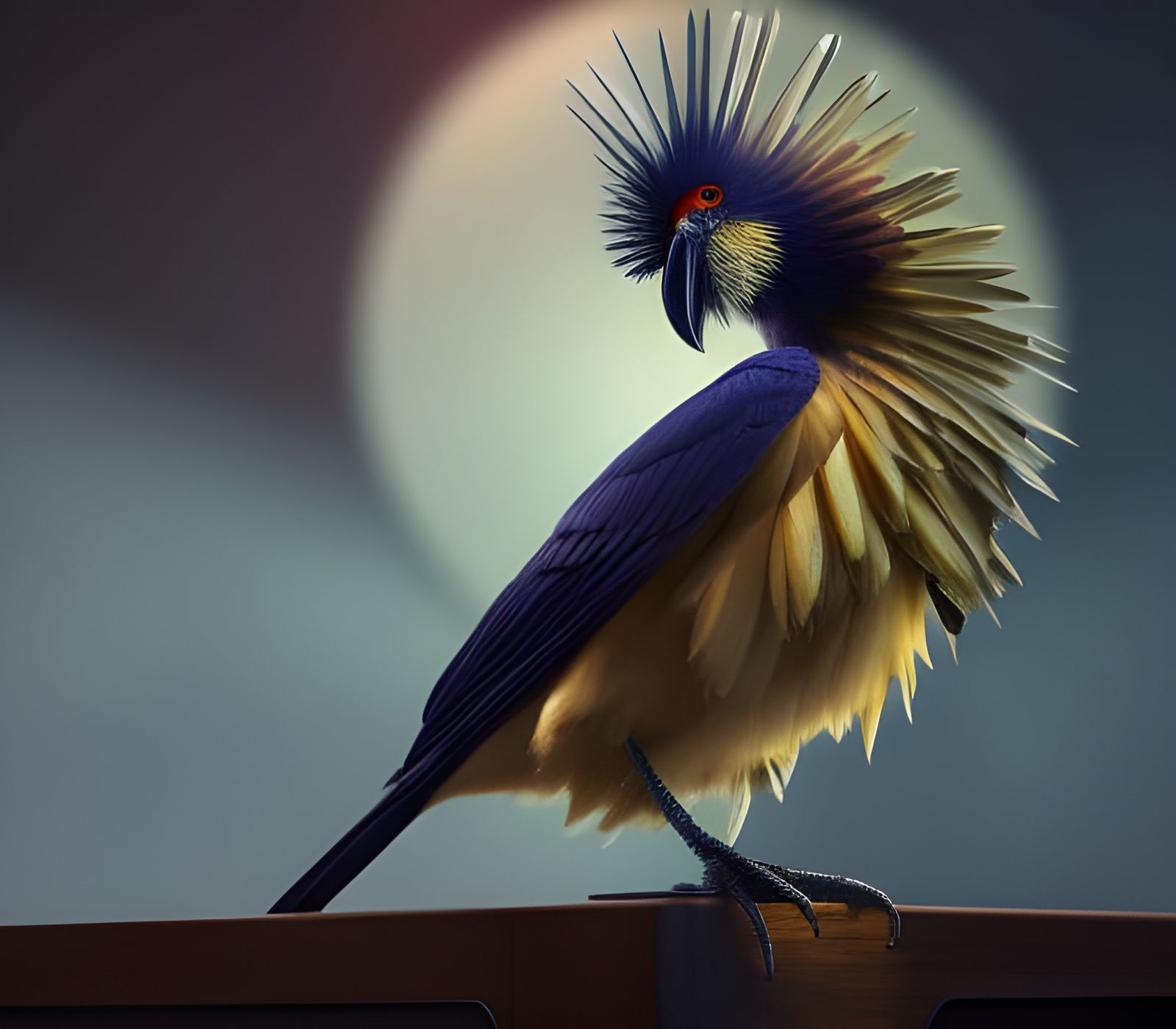 Raven Preening with Fractal Designs in Digital Art