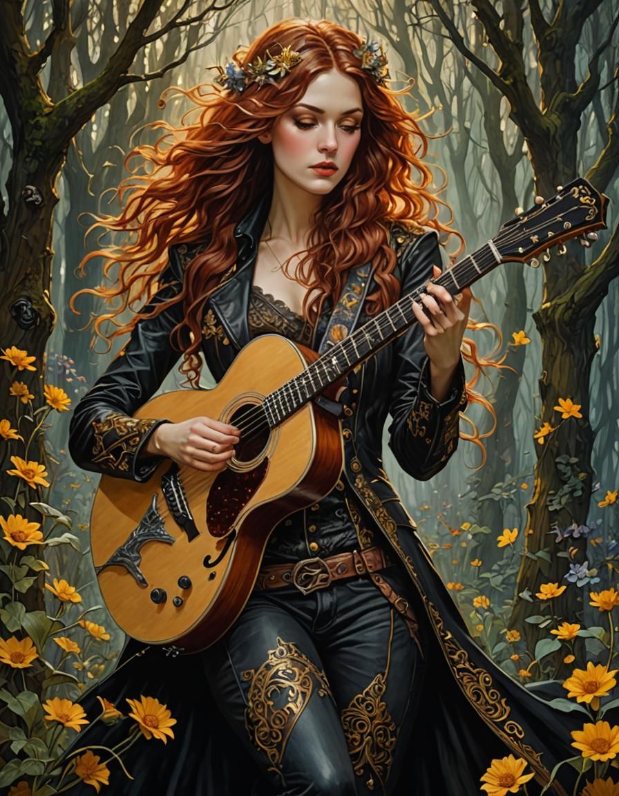 Heavy Metal Rockstar in Impasto Style