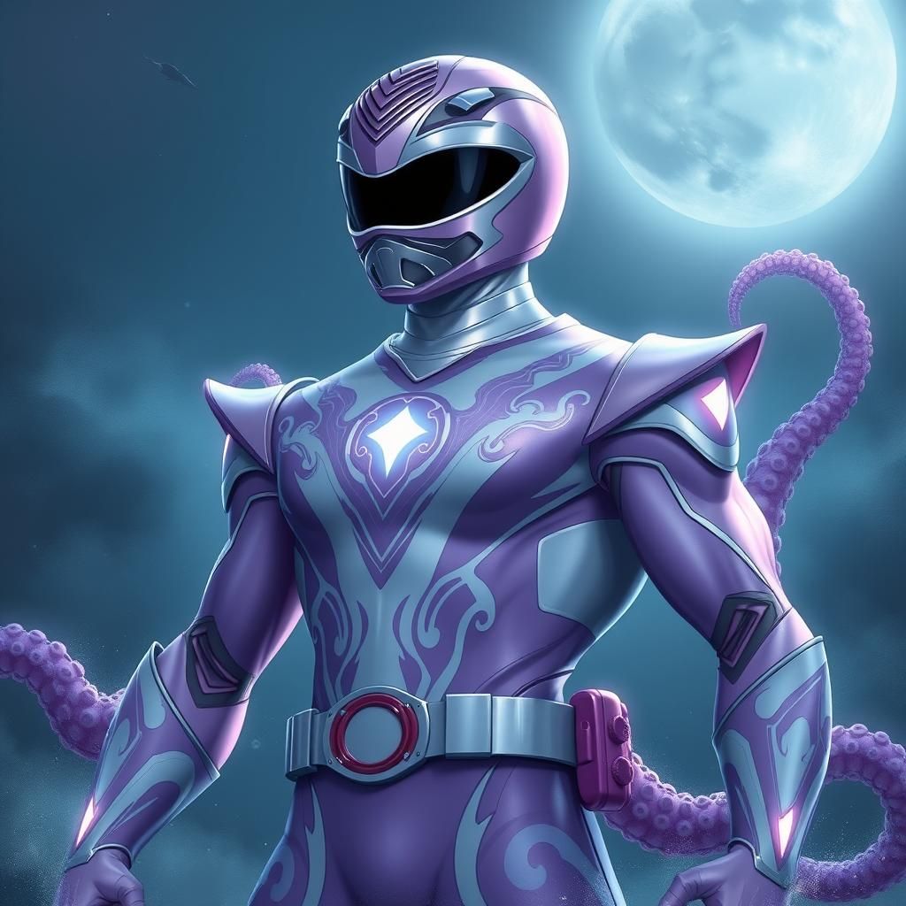 Male Lilac  Power Ranger spirit of the octopus