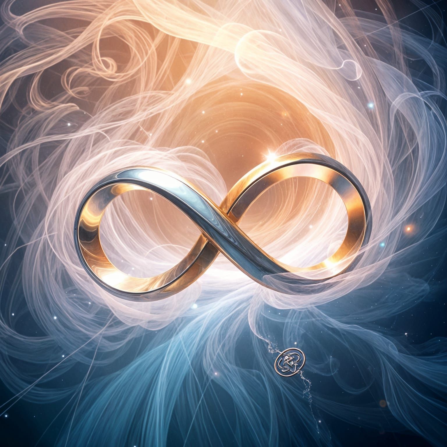 Infinity Symbol in Luminous Vortex