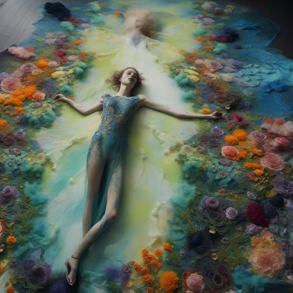 Serene Sci-Fi Model Portrait in Vogue 2099 Style