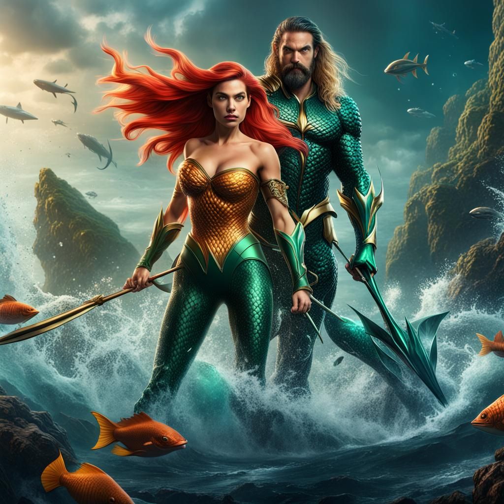 Ariel vs. Aquaman: Detailed Fantasy Concept Art