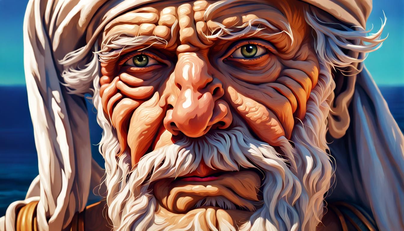 Intricate Portrait of Old Greek Sailor