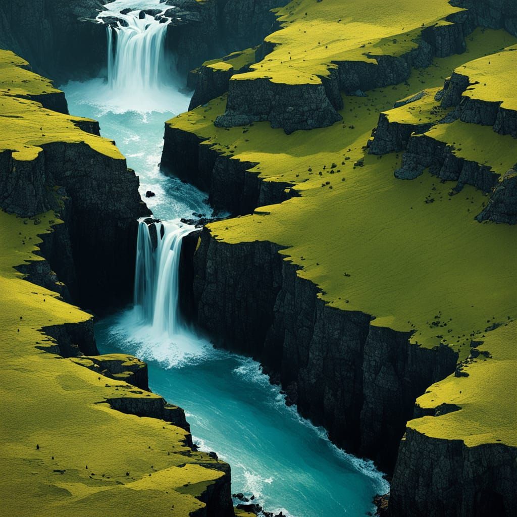 End of Summer Iceland Scene, Impressionist Painting