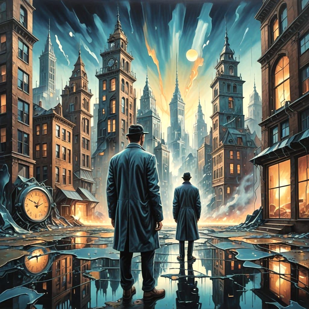 Surrealistic Vision of Existence in Melting Oil Paint