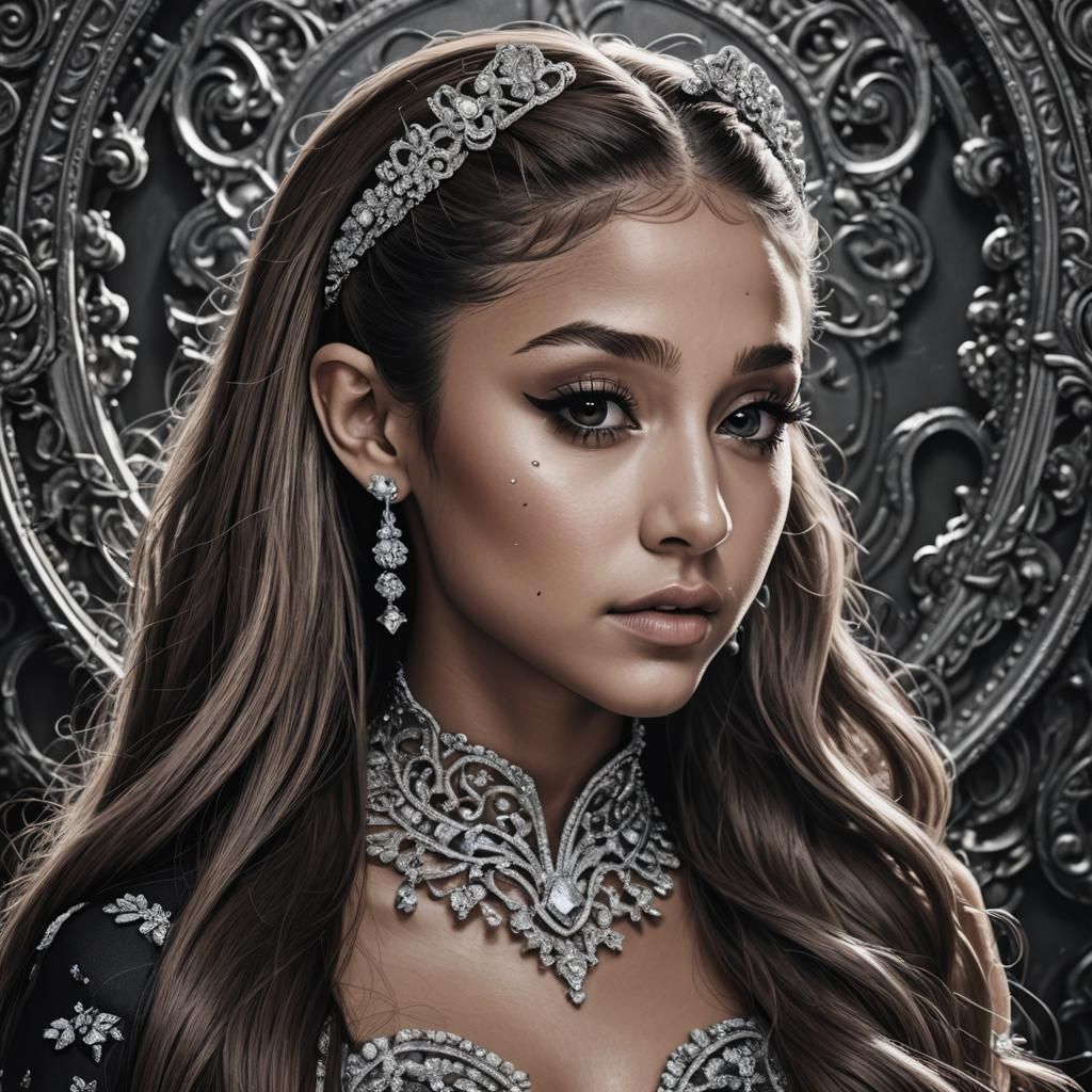 Hyperrealistic Portrait of Ariana Grande in High Definition