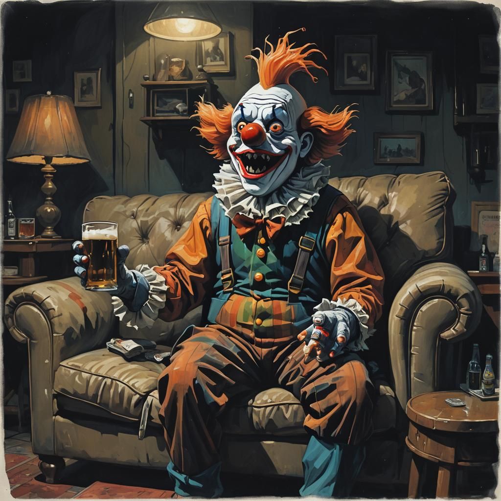 Humanoid Clownfish Watching TV Concept Art