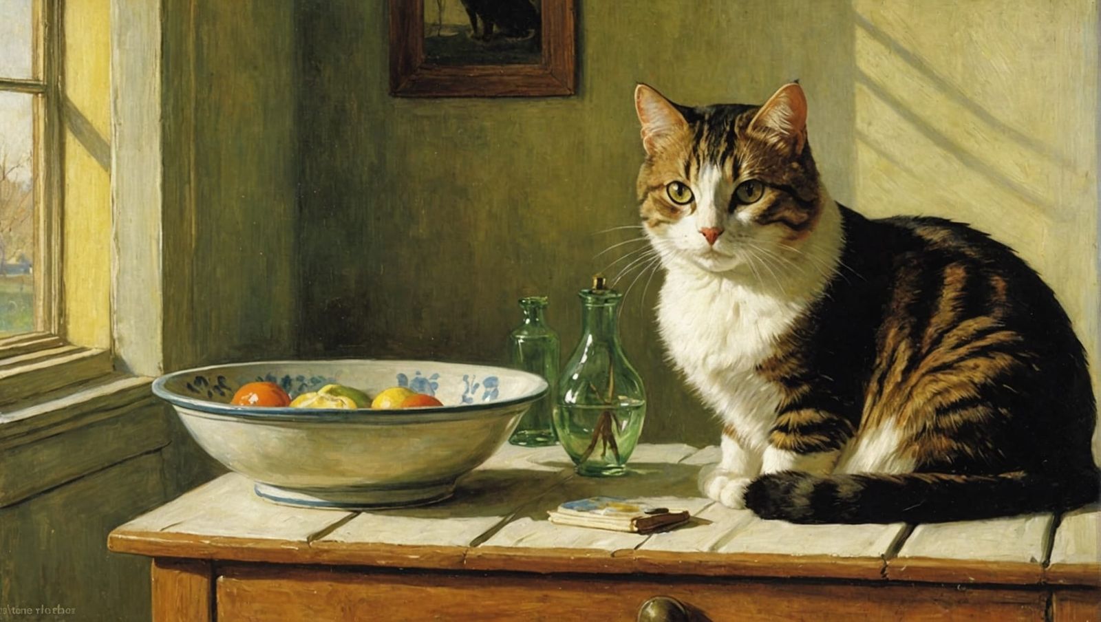 Cat Painting in the Style of Anne Ancher