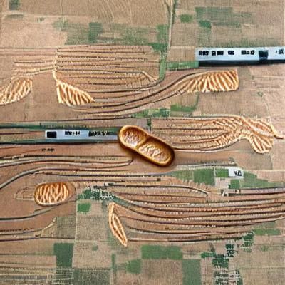 Surreal Wheat Field Train Track