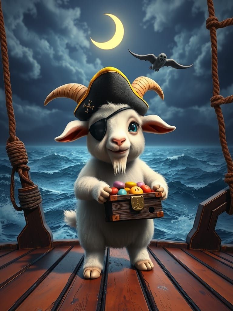 Miniature Pirate Goat on Haunted Seas