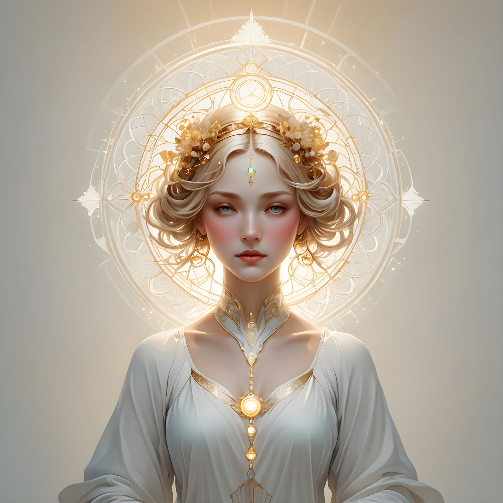 Luminous Mind in 1950s Style: Digital Art