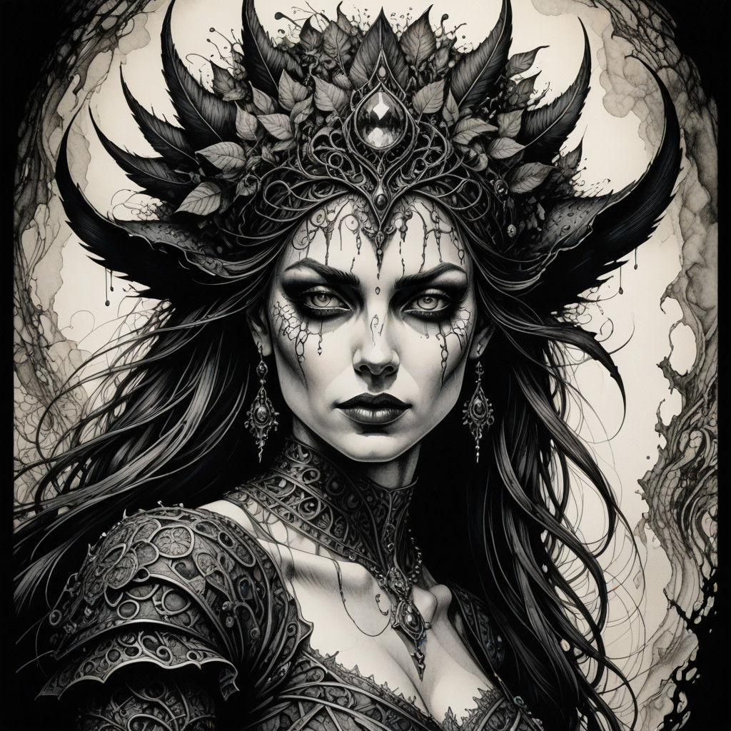 Enchantress in Dark Fantasy Portrait