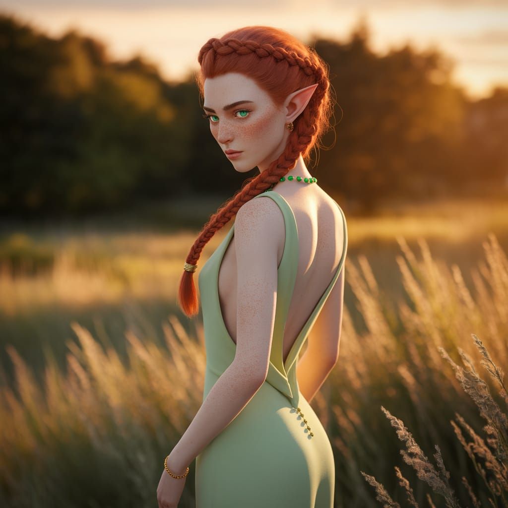 Astraea in Golden Fields, Elegant Realism