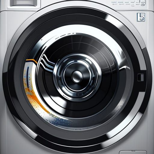 Surreal Cubist Washing Machine Portrait in Neo-Cubism Style