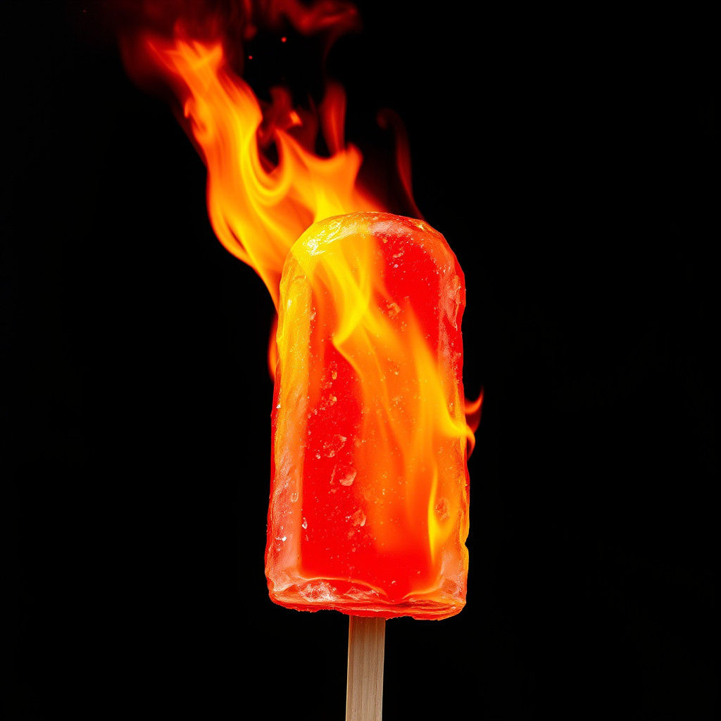Blazing Popsicle Inferno in Abstract Style