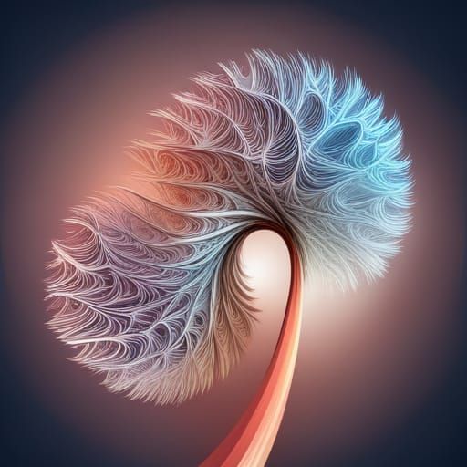 Abstract Dandelion with Zentangle and Fractal Elements