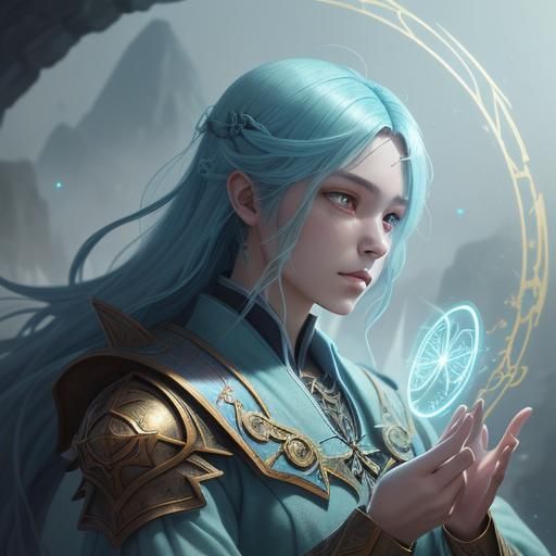 Mystical Portal Beckons Young Adventurer in Anime Style