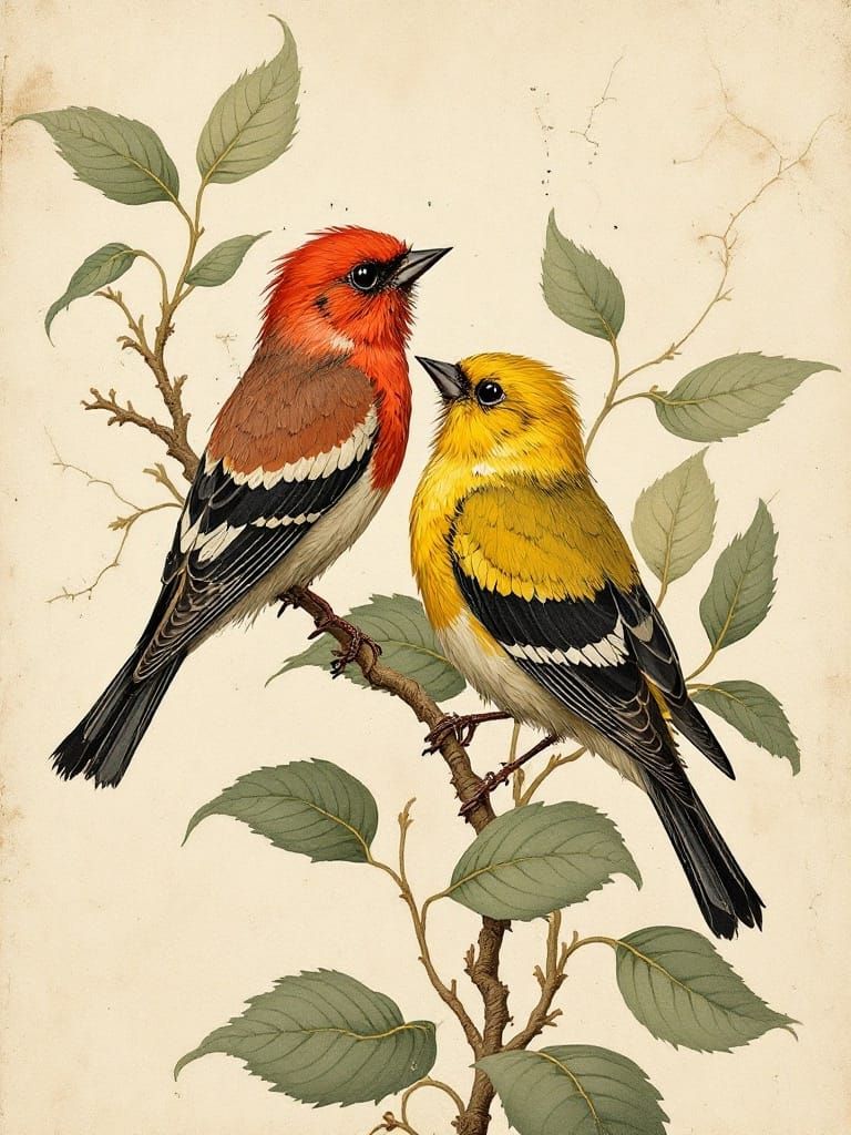 Renaissance Birds in Digital Decay