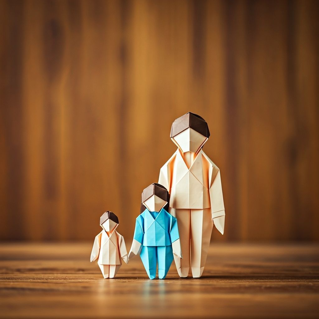 Family Origami Papercraft in Soft Focus