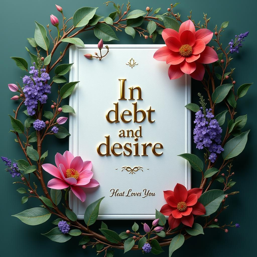 Majestic Book Cover with Flowers in Unreal Engine 5 Style