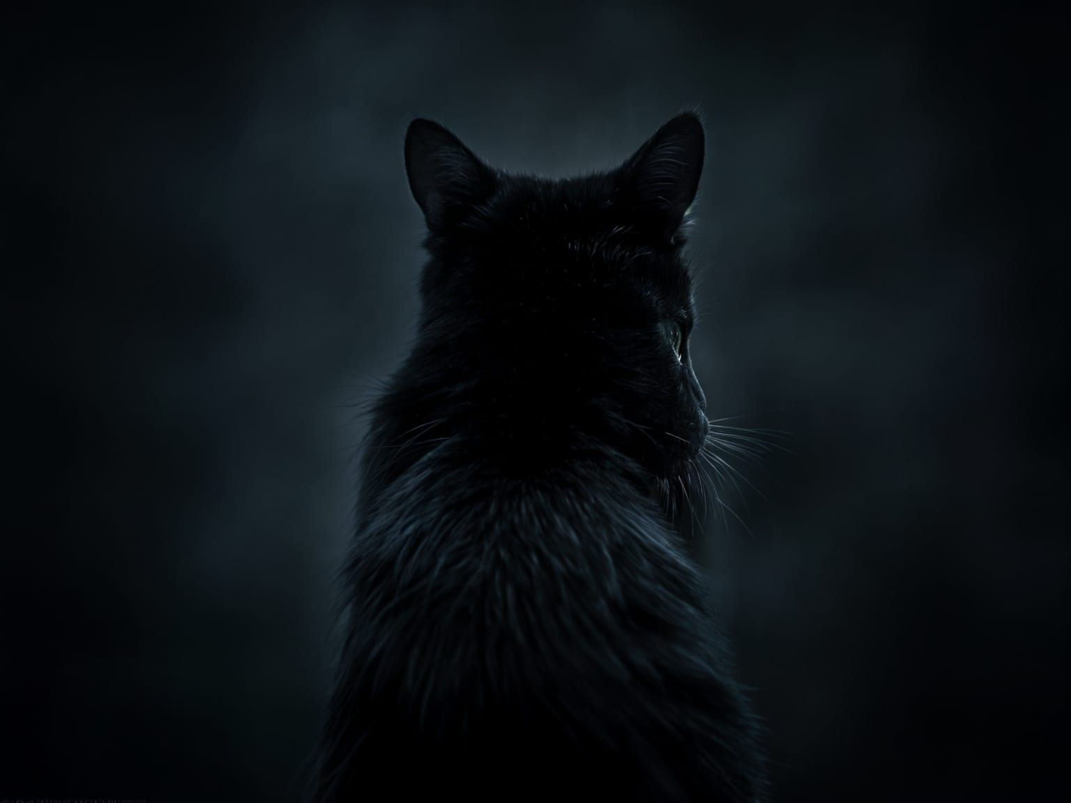 Contemptuous Black Cat with Eye of Sauron Effect
