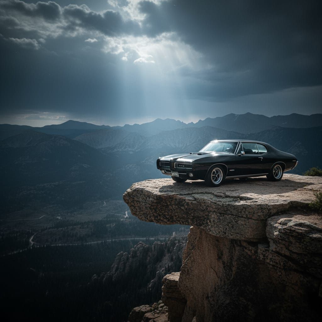 1968 Pontiac GTO on Rocky Ledge