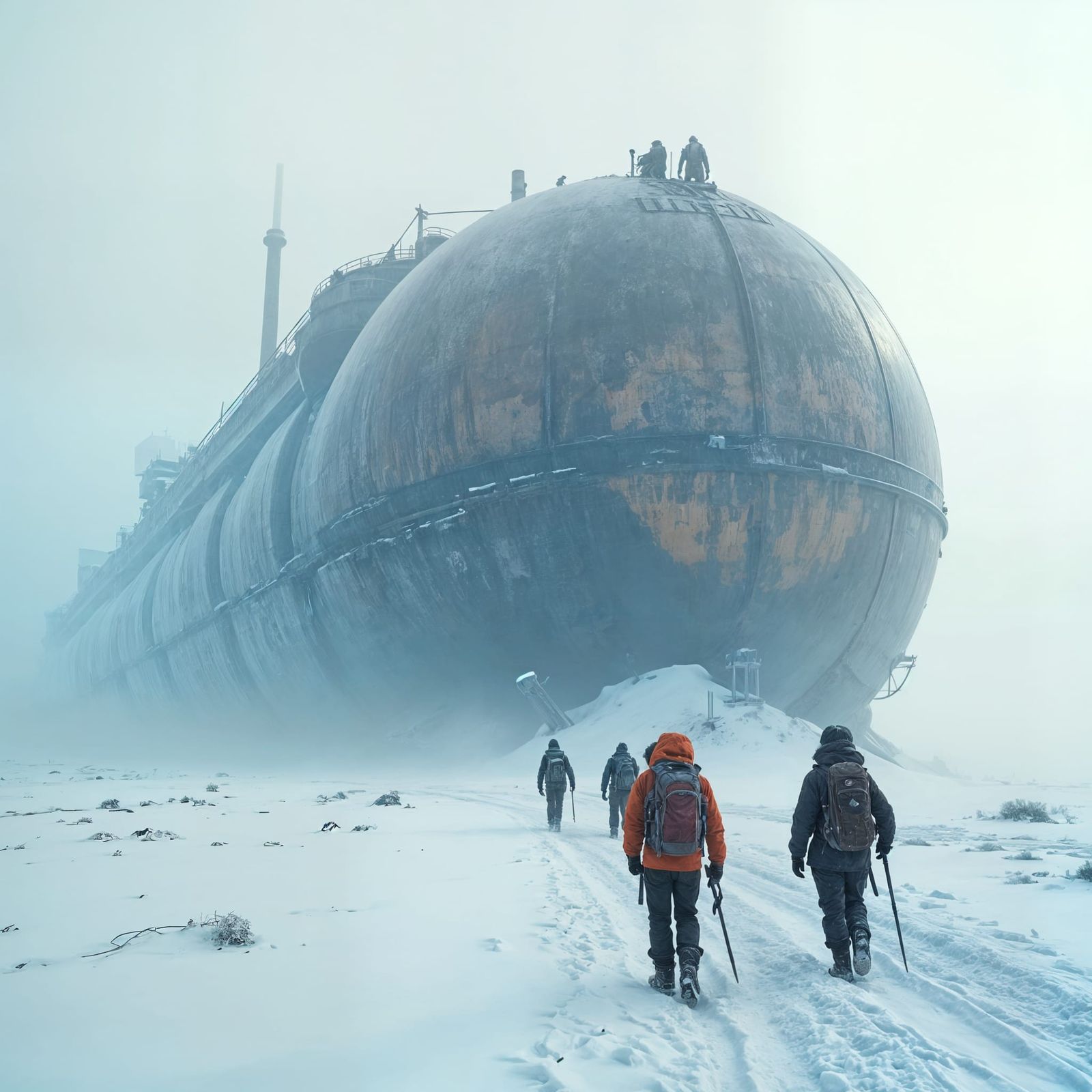 Crashed Industrial Complex in Frozen Wasteland