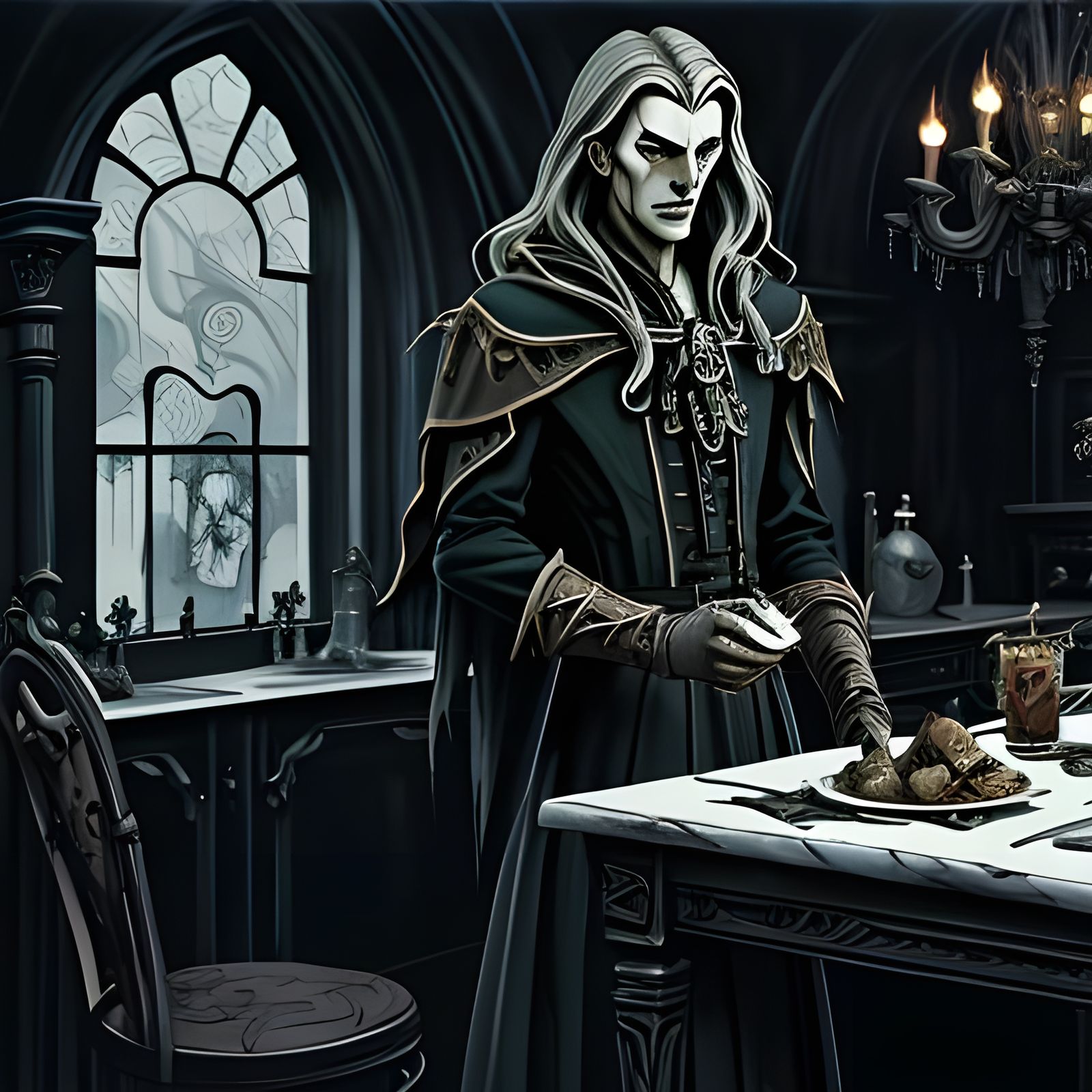 Gothic Kitchen in Dark Academia Style