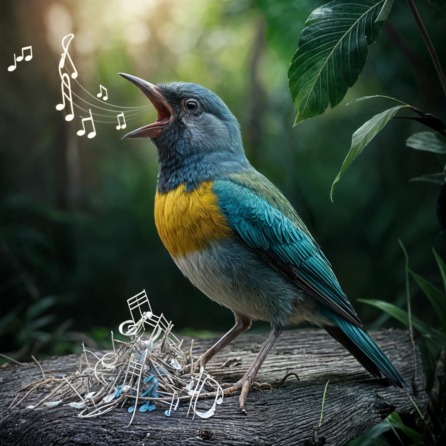Unearthly Tropical Songbird's Solid Musical Notes