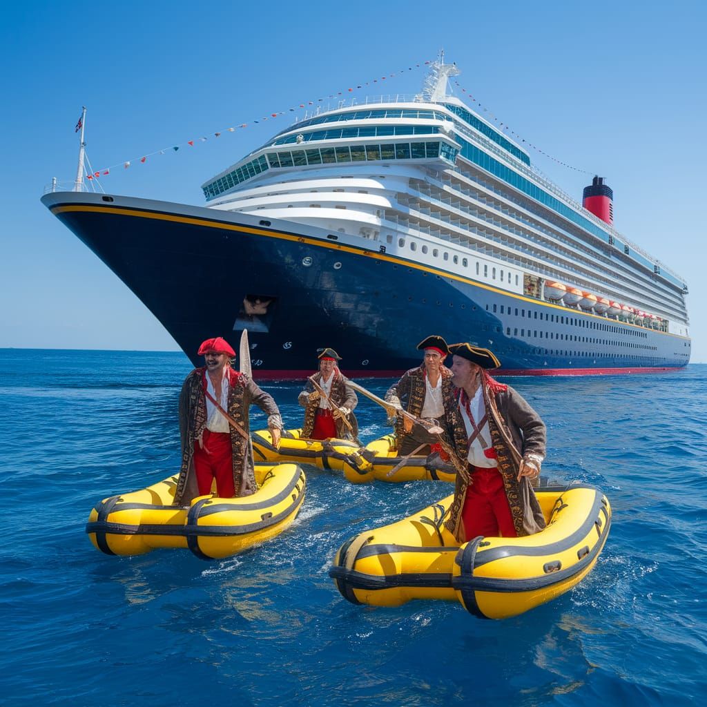 Pirates Raid Cruise Ship by Rubber Boat