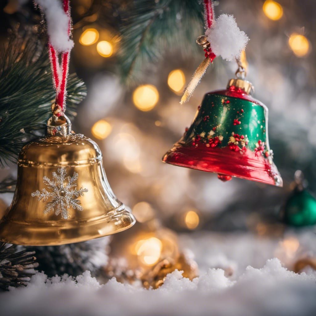 Festive Christmas Scene with Snow and Bells