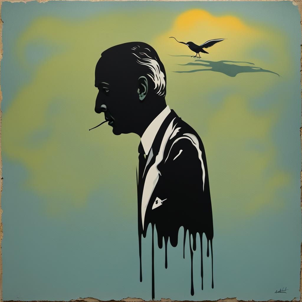 Surreal Silhouette in Salvador Dali Style