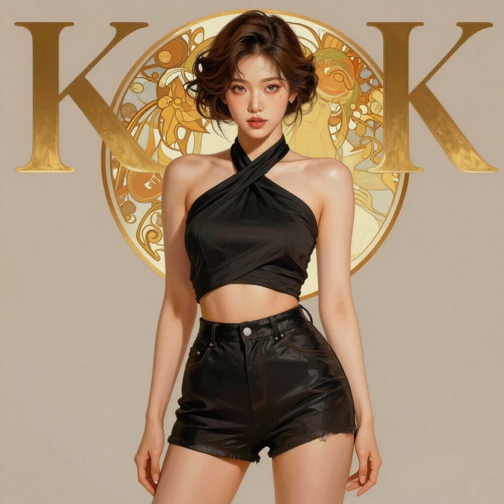 Stylish K-Pop Star in Elegant Stage Outfit