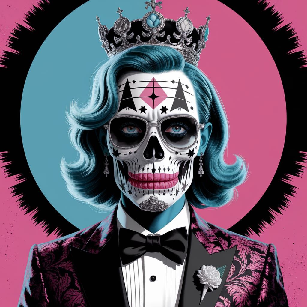 Onyx Zombie Sovereign in Abstract Cel-Shaded Style