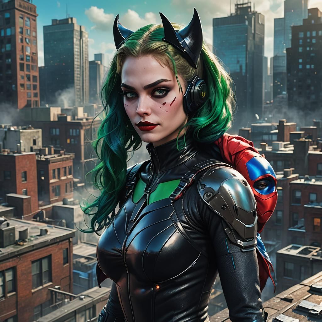 Catwoman and Harley Quinn: Rooftop Concept Art