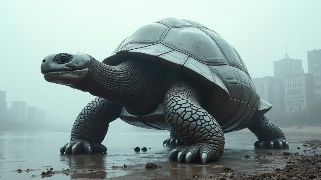 Mechanized Tortoise on the Rhine in Cologne