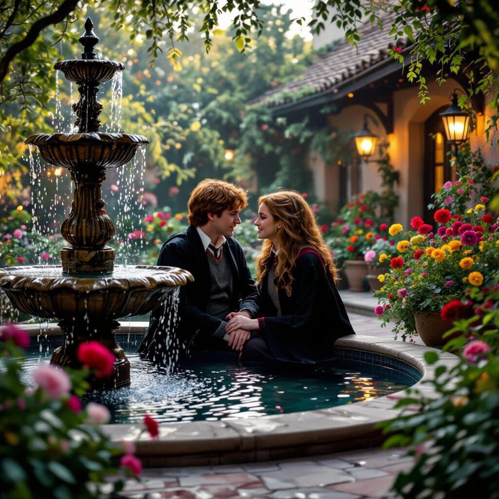 Romantic Moment for Ronald and Hermione, Cinematic Film Stil...