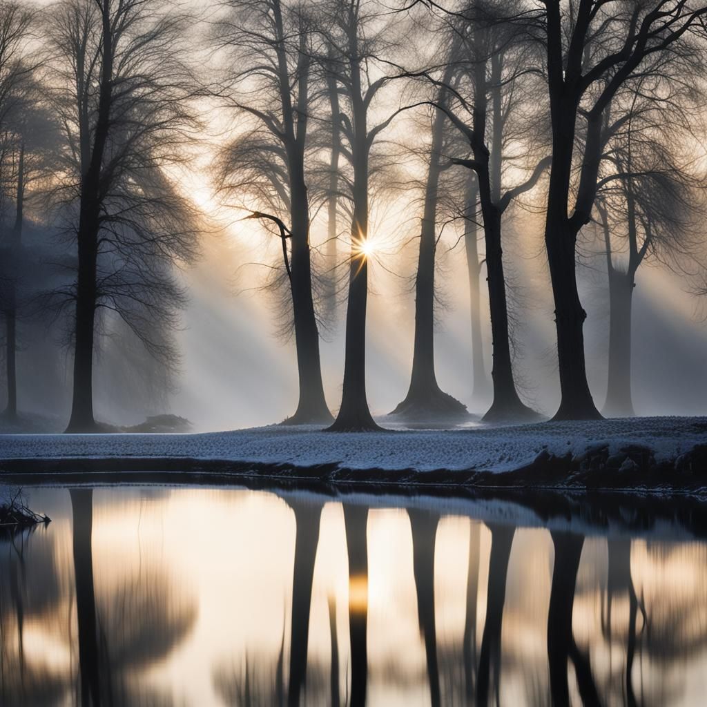 Winter Landscape Photography with Golden Sunlight