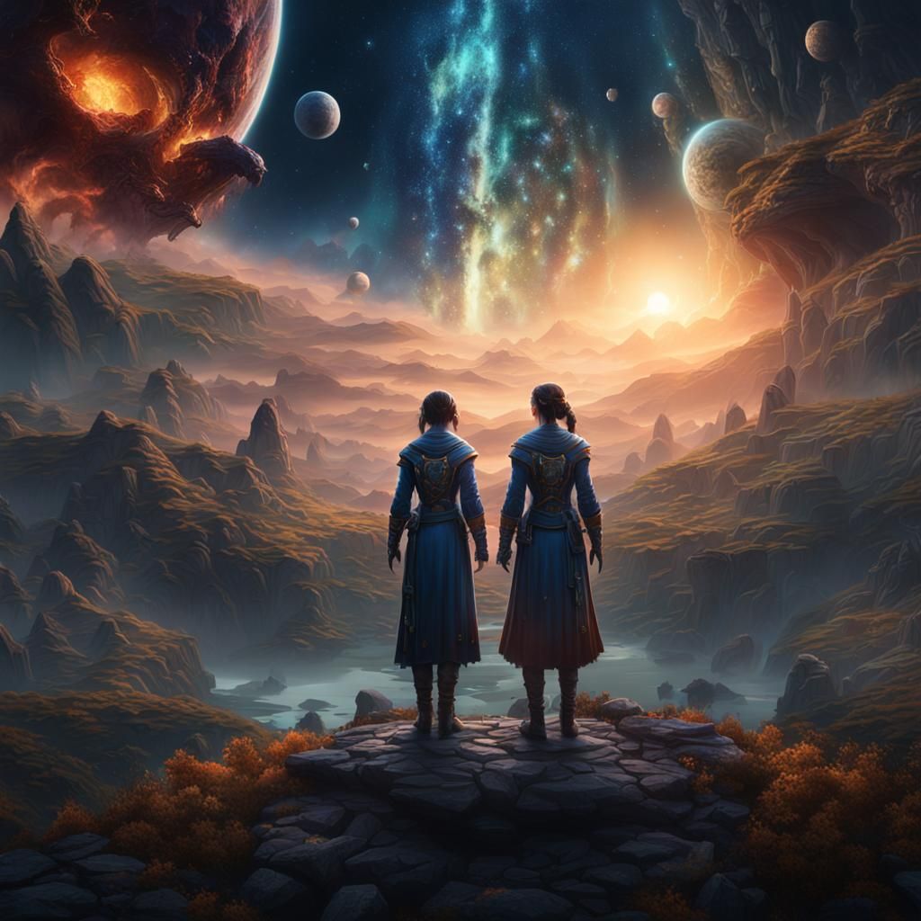 Sisters Embraced: A Universe Concept Art