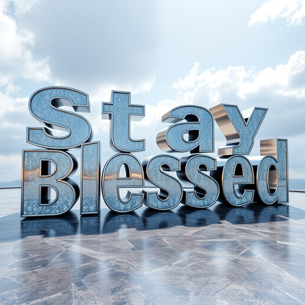 Stay Blessed in Brilliant 3D Block Font