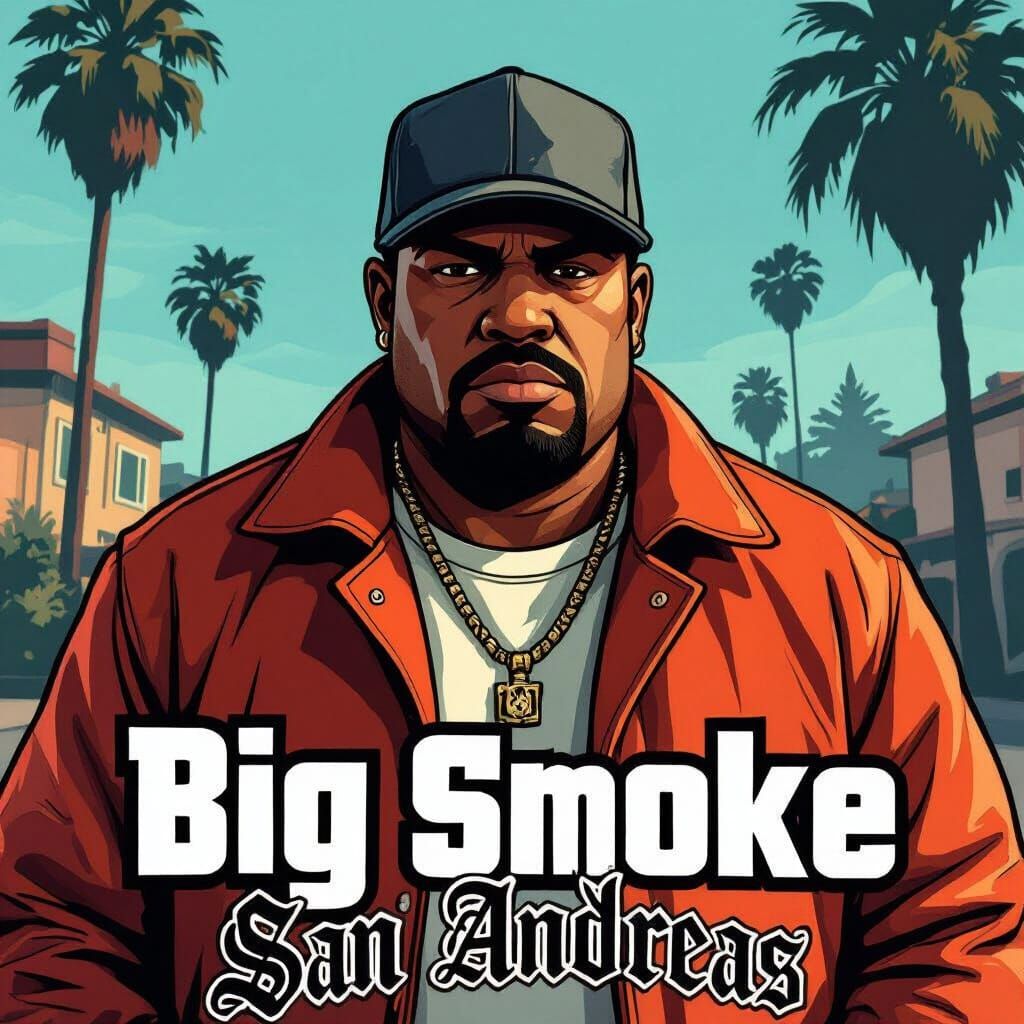 Big Smoke GTA Portrait in Comic Book Style