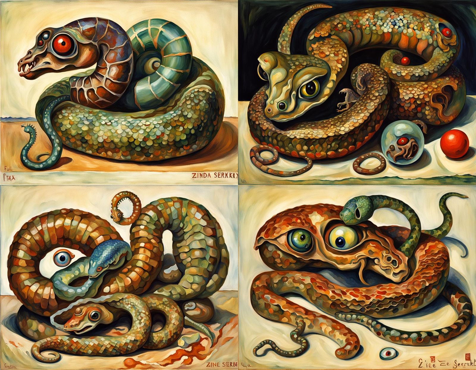 Surreal Hybrid Creature Inspired by Expressionist Masters