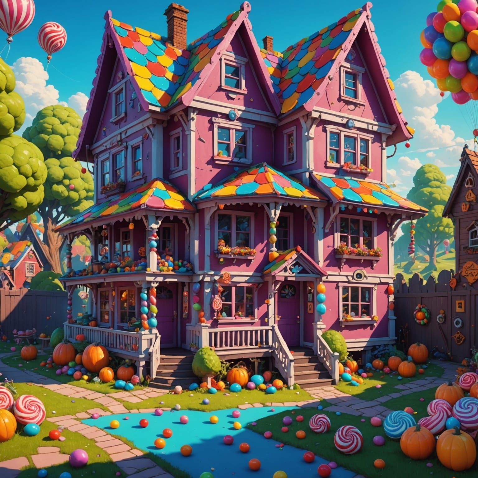 Whimsical Candy Wonderland in Hyperrealistic Digital Art