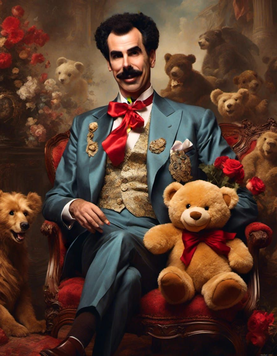 Borat Propaganda Poster in Vintage Illustration Style