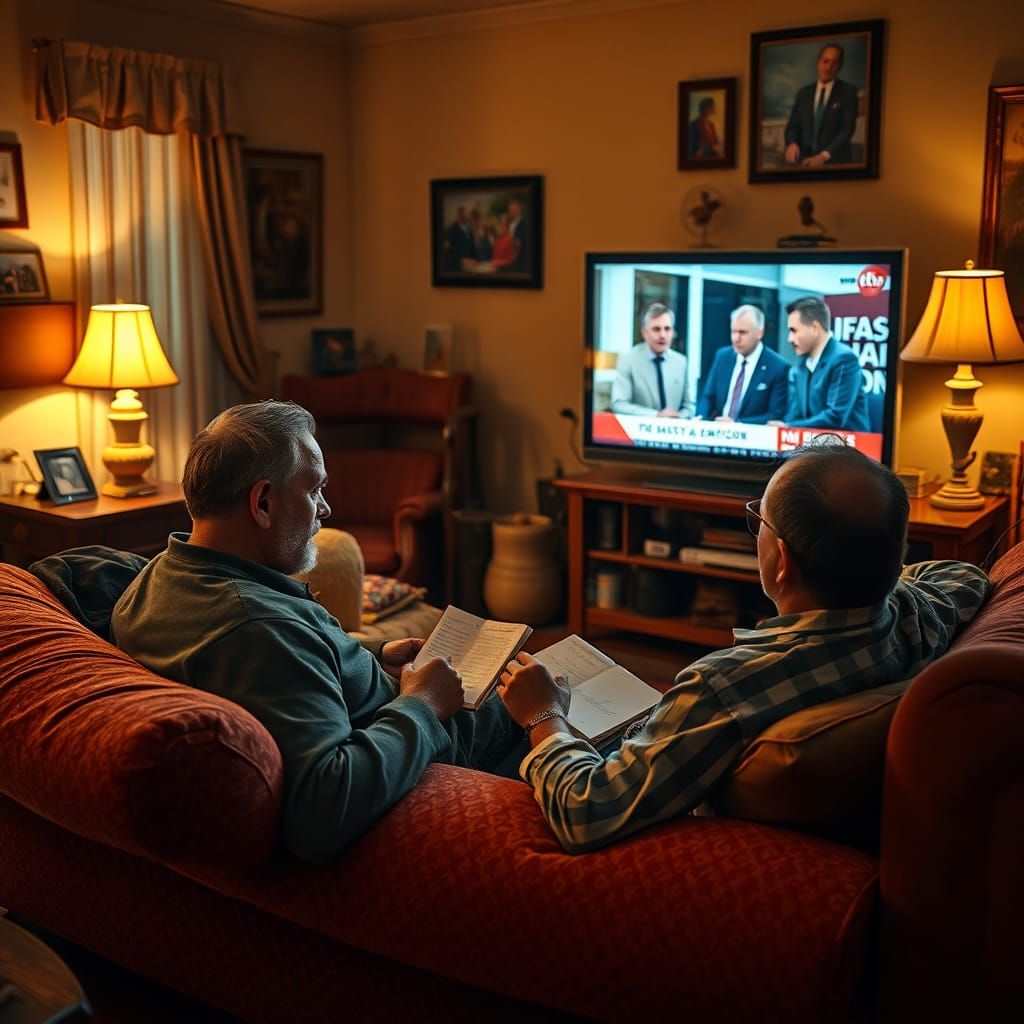 Hyperrealistic Poem Writer in Cozy Living Room