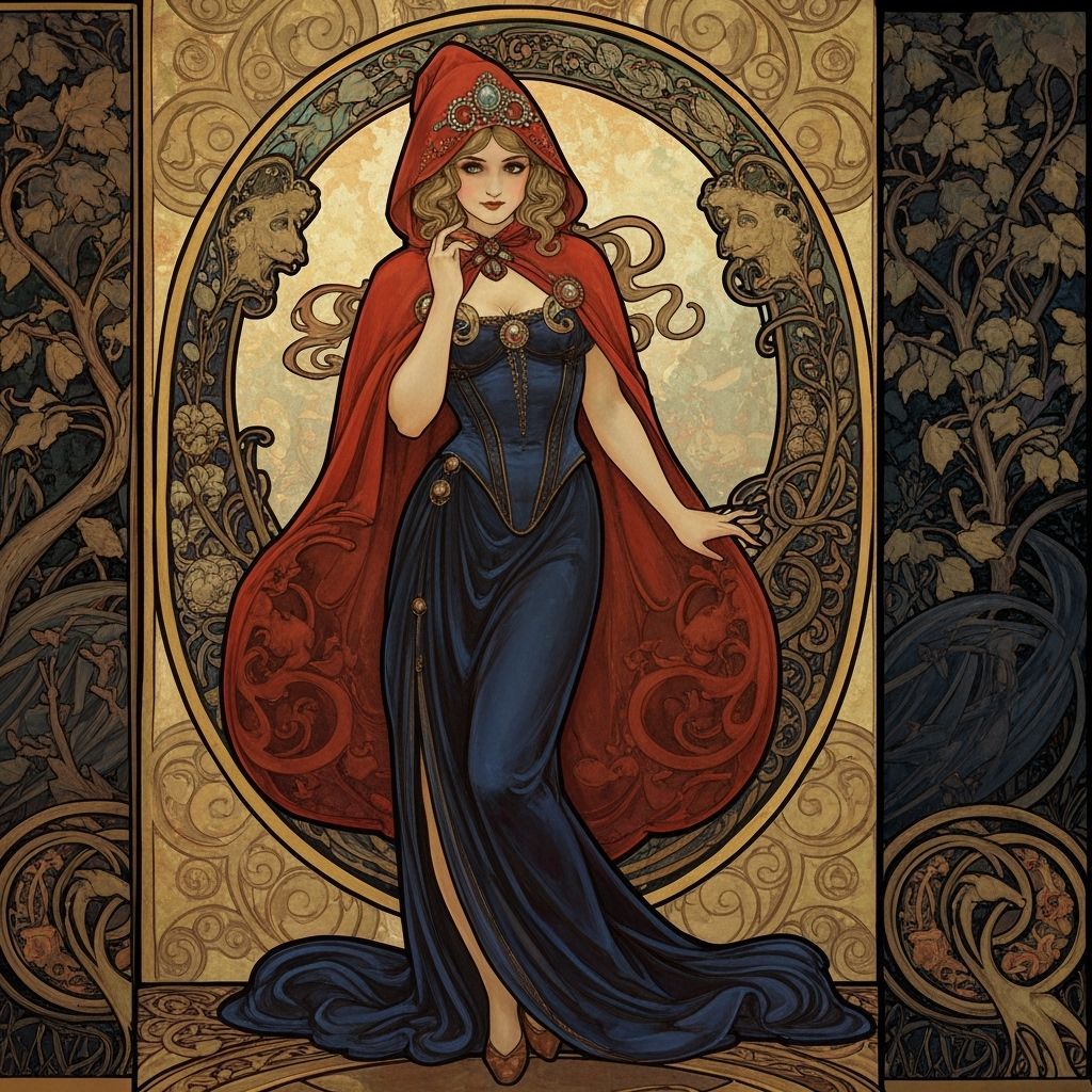 Red Riding Hood in Art Nouveau Style
