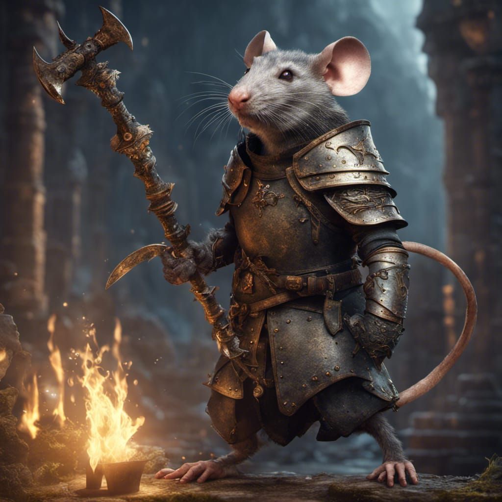 Armored Were-rat Warrior with Pike