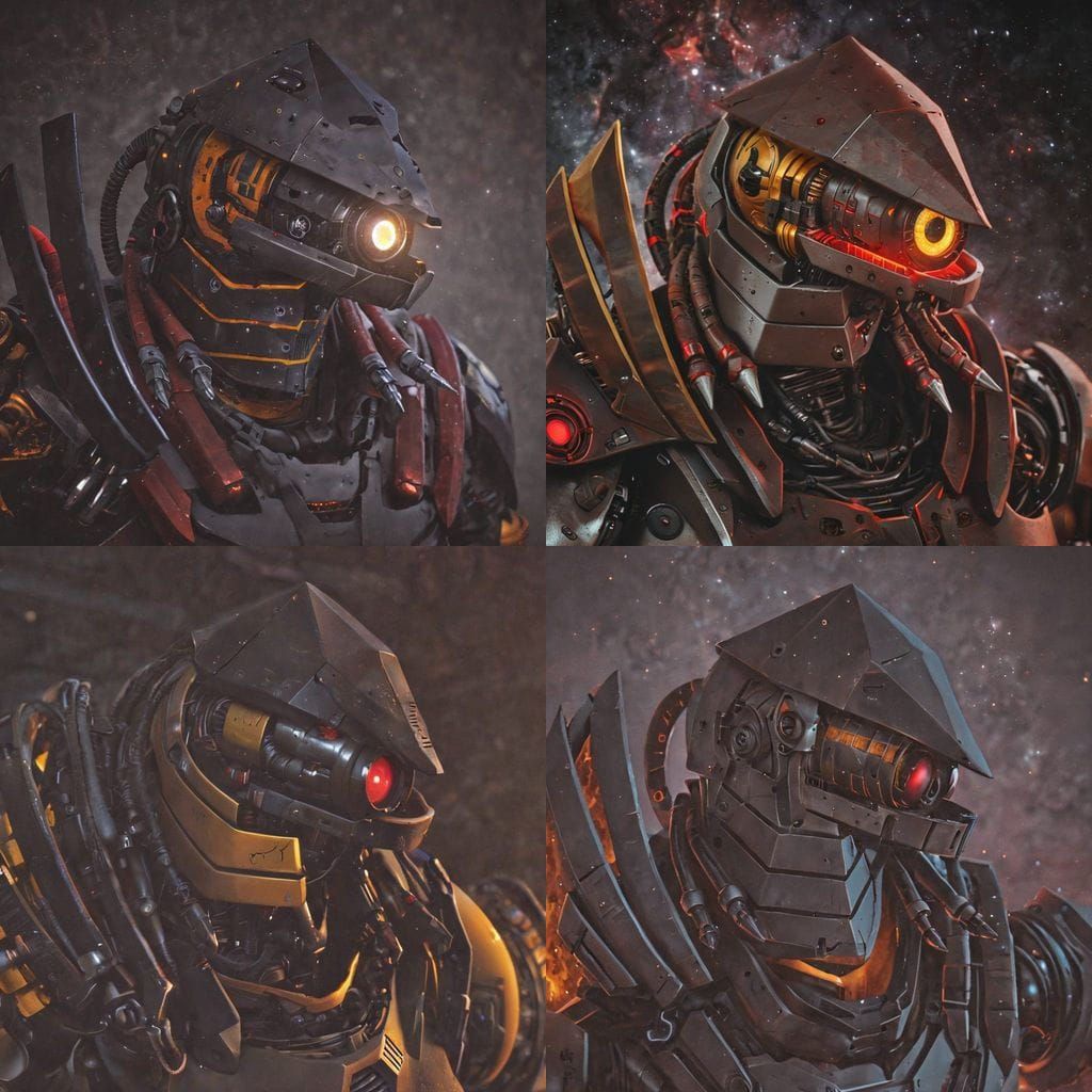 Cybernetic Space Horror in a Red Black Hole