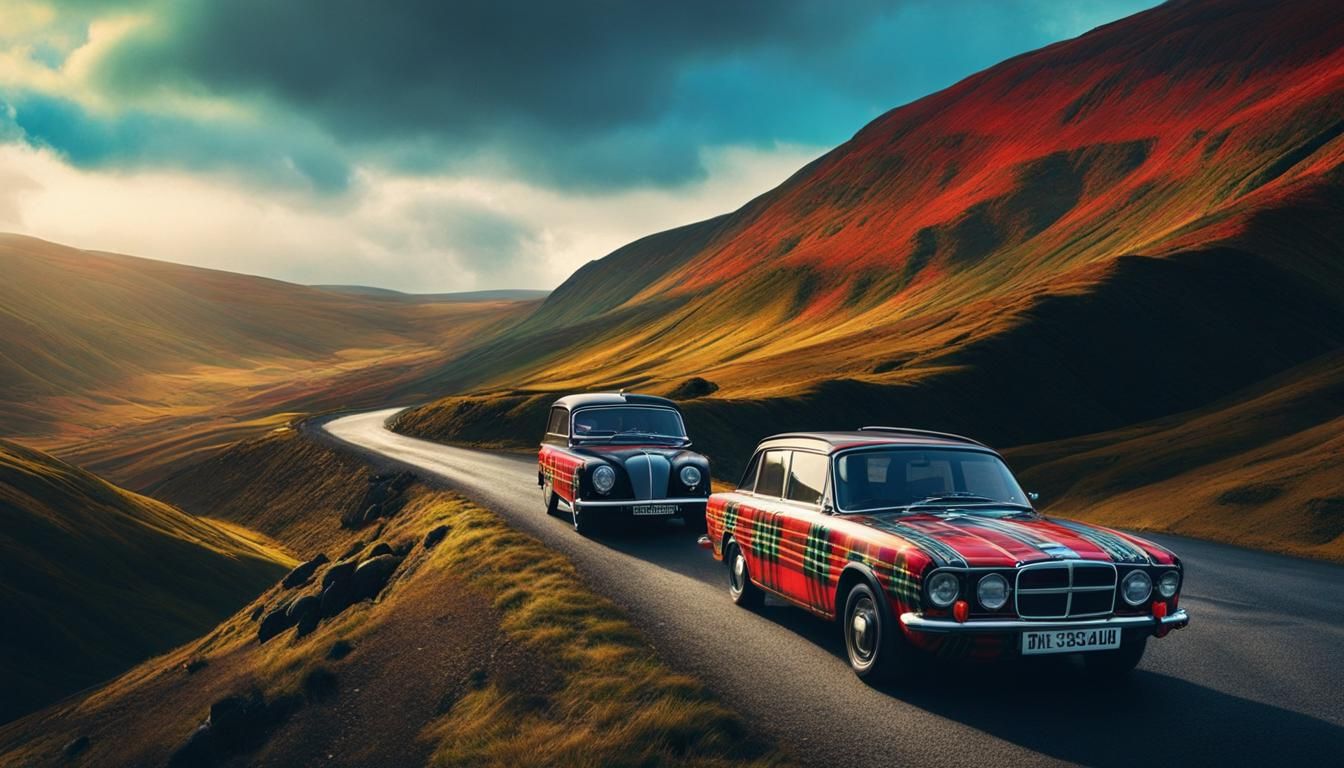 Diverging Roads in Scotland: A Digital Painting