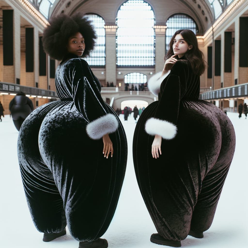 Women in Velvet Jumpsuits Posing Confidently